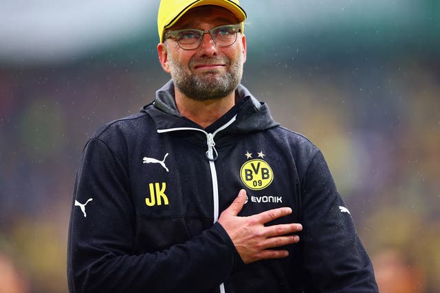 Jurgen Klopp saying goodbye to Borussia Dortmund last year