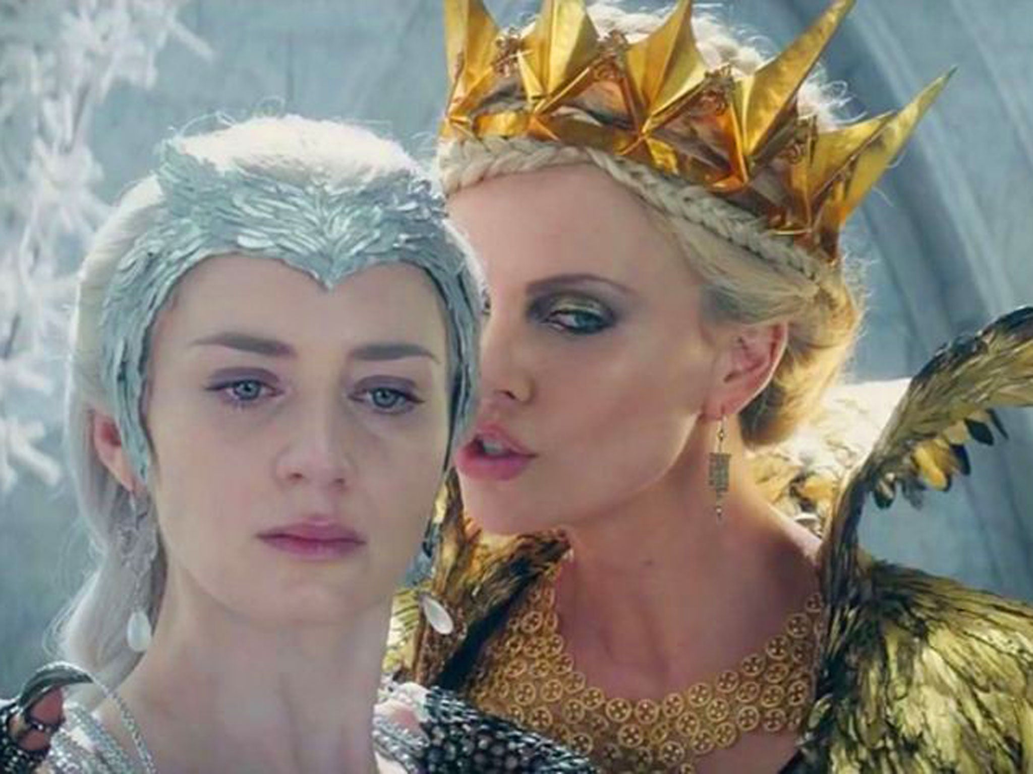 Emily Blunt stars as Freya, The Ice Queen and Charlize Theron plays her evil sister Ravenna