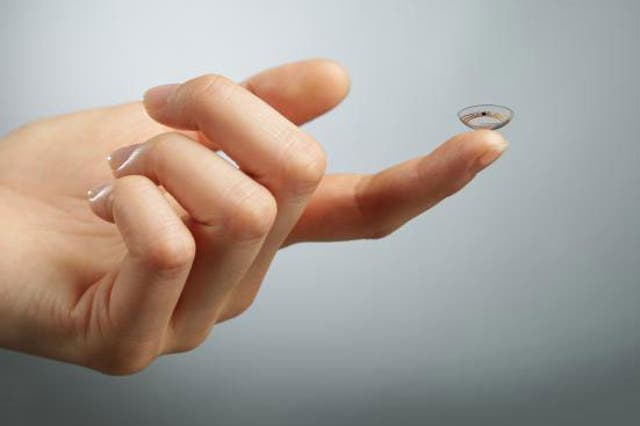 Google's smart contact lens, unveiled in 2014