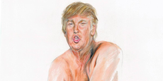 Donald Trump naked painting artist 'punched in the face by Trump supporter'