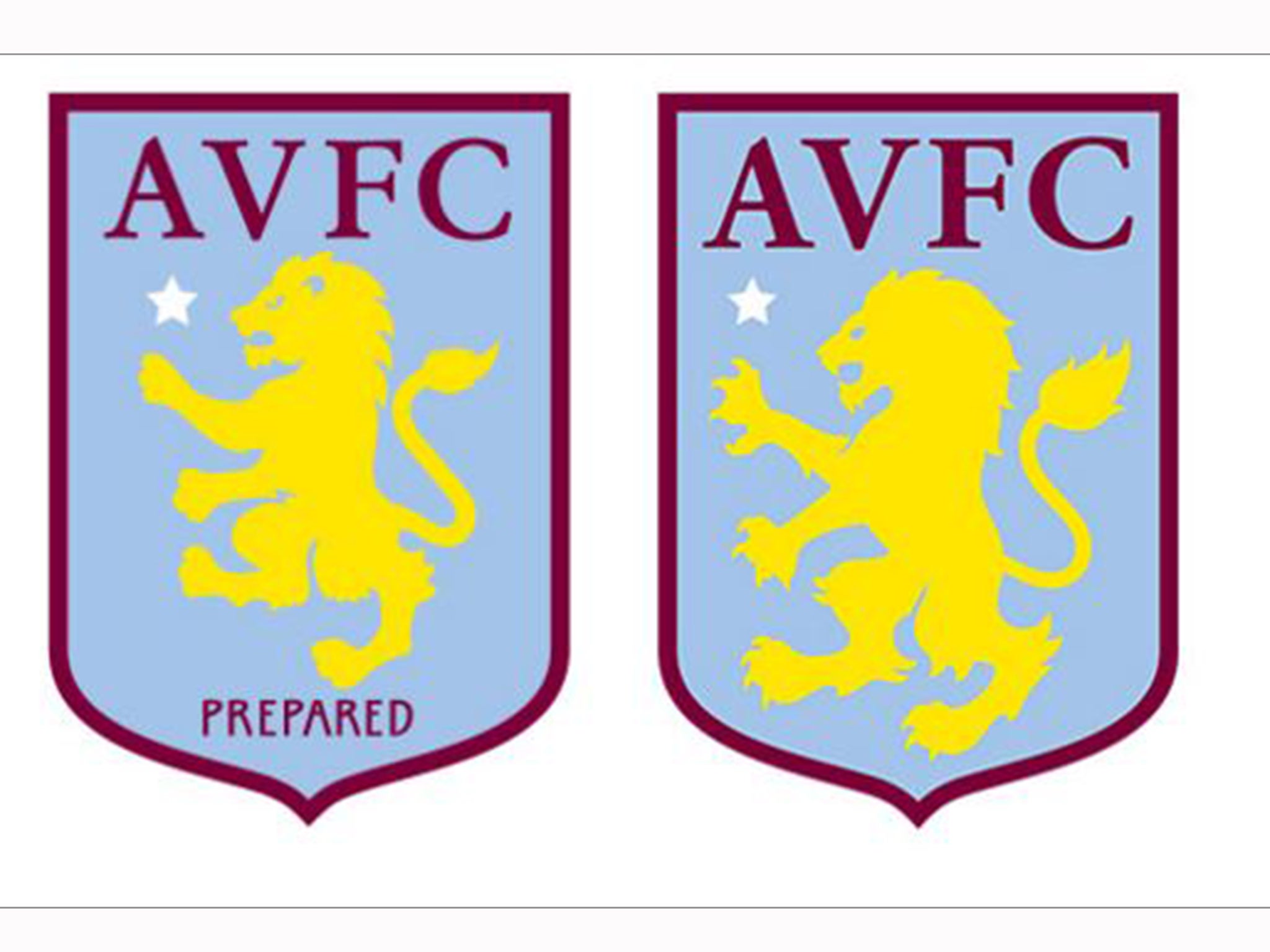 Aston Villa badge: Club spend £80,000 to remove the word 'prepared' from  crest | The Independent | The Independent