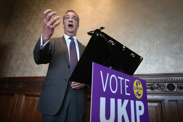 Ukip leader Nigel Farage at the B&B club in Edinburgh where he launched Ukip's Scottish Parliament election manifesto
