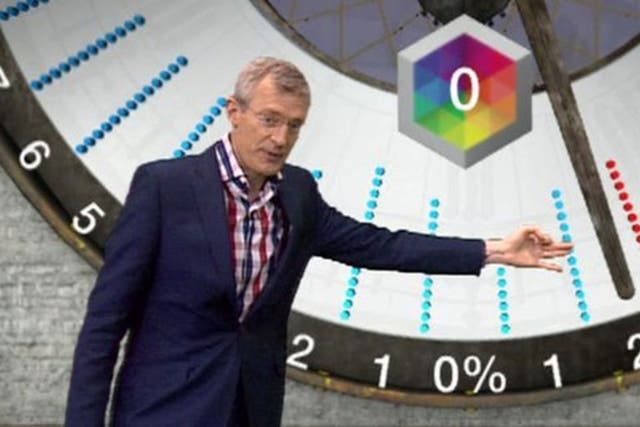 Jeremy Vine with his swingometer during the 2015 election
