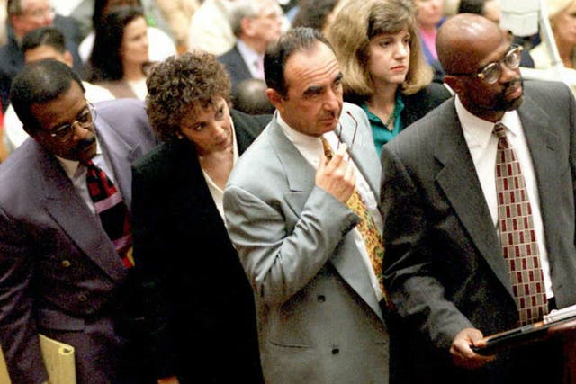 Johnnie Cochran, Marcia Clark, Robert Shapiro and Christopher Darden in court in March, 1995