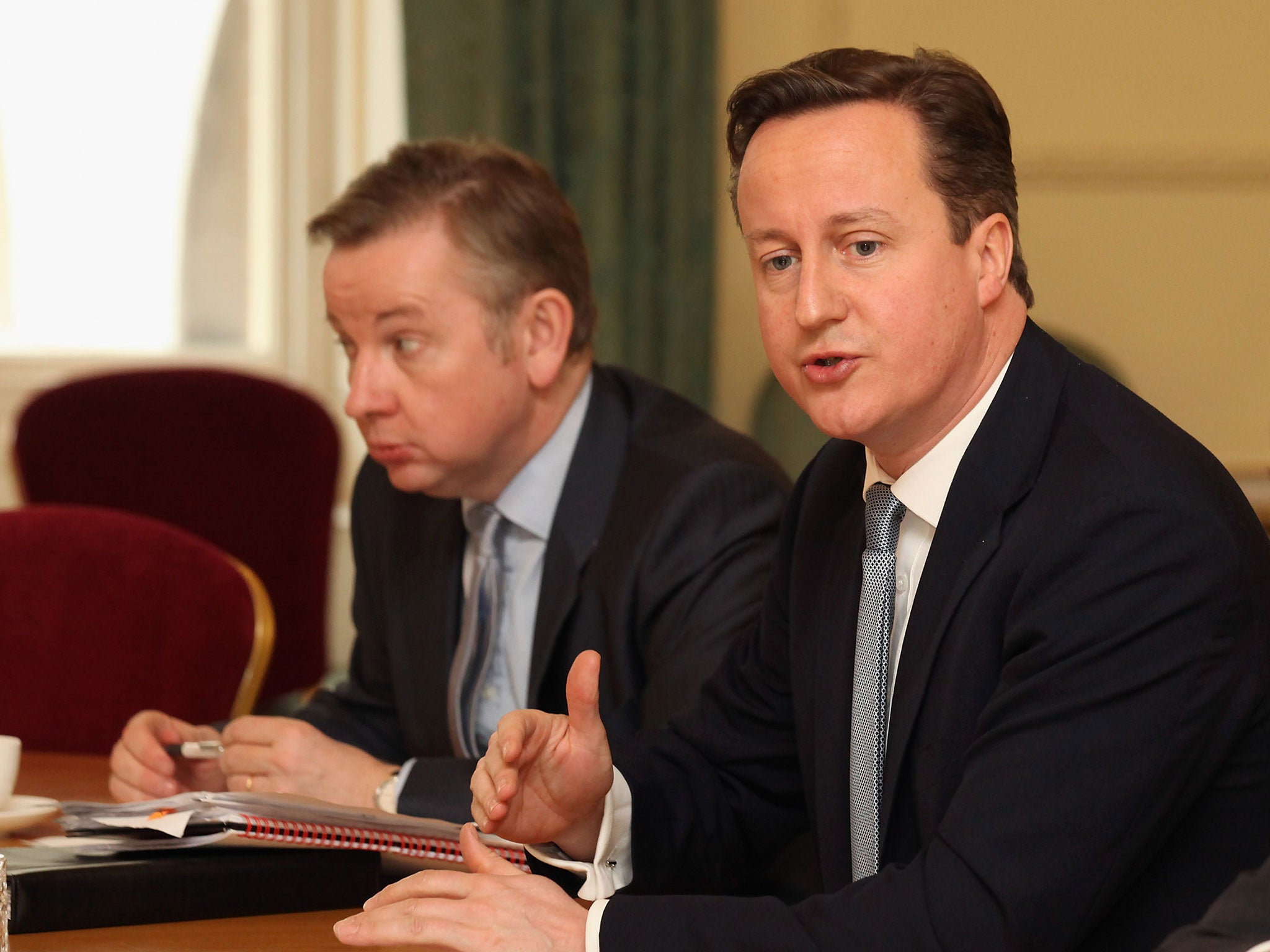 David Cameron and Michael Gove at Downing Street. The close friends have clashed over their differing views on the EU