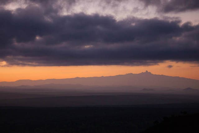 The view over Loisaba Conservancy at sunset