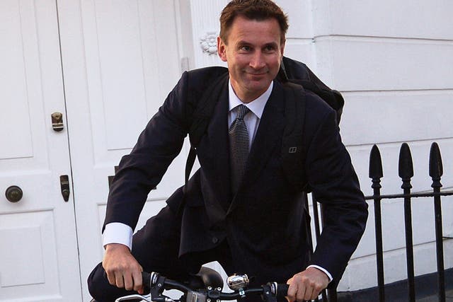 Hunt cycles away from reporters Wednesday 6th April 2016