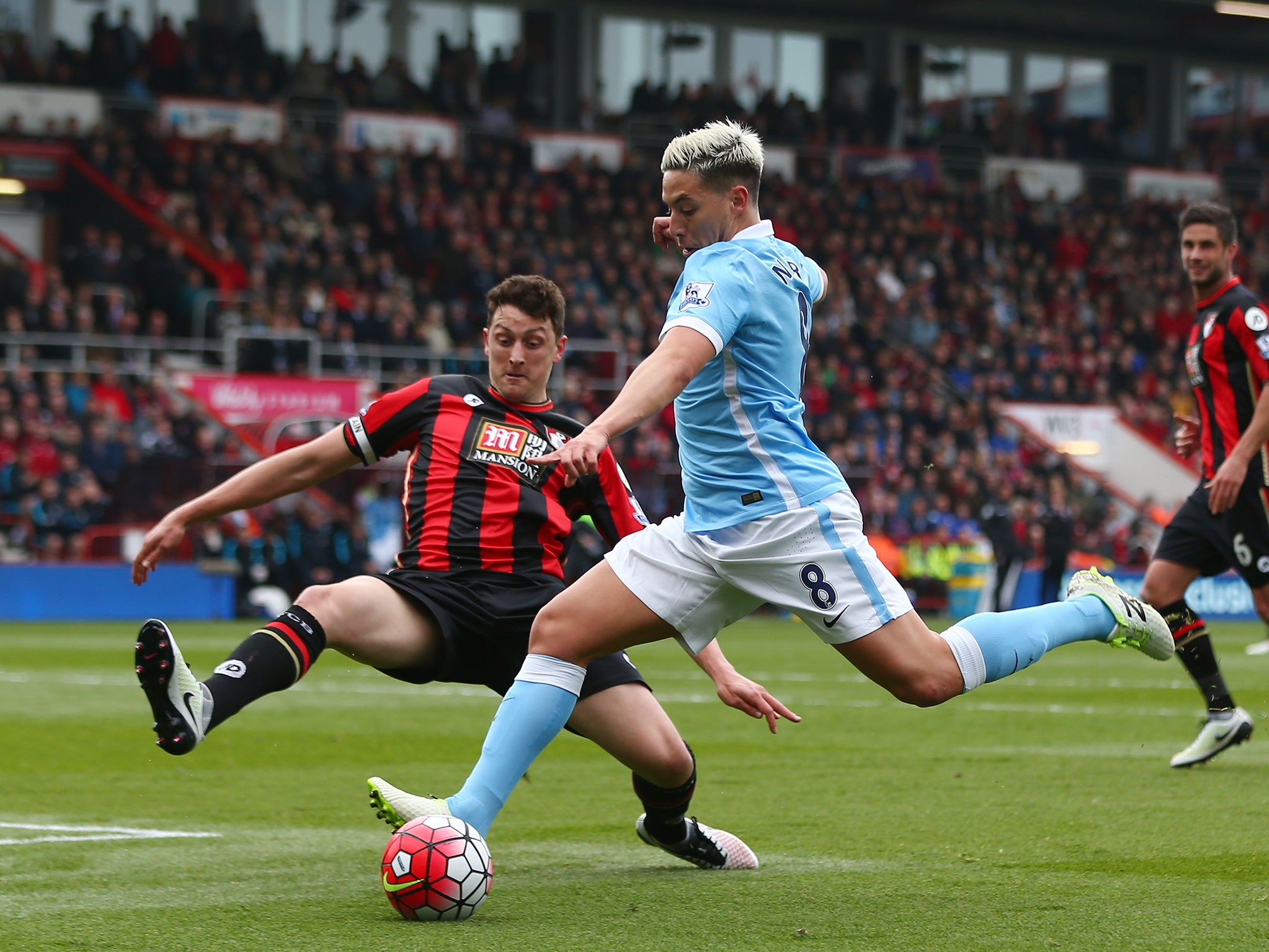 Samir Nasri in action for Manchester City at Bournemouth