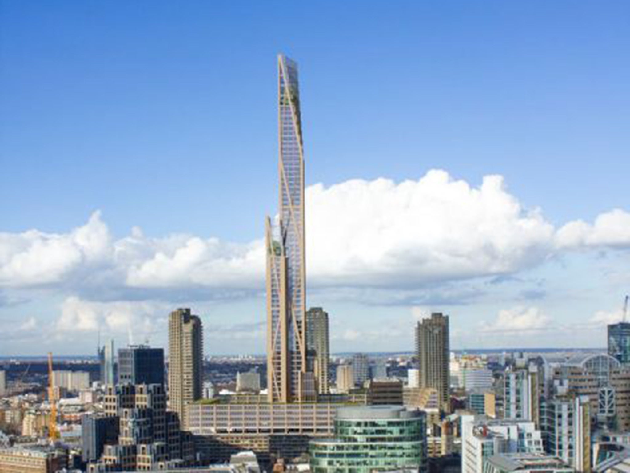 The Toothpick: Wooden skyscraper on top of Barbican could 