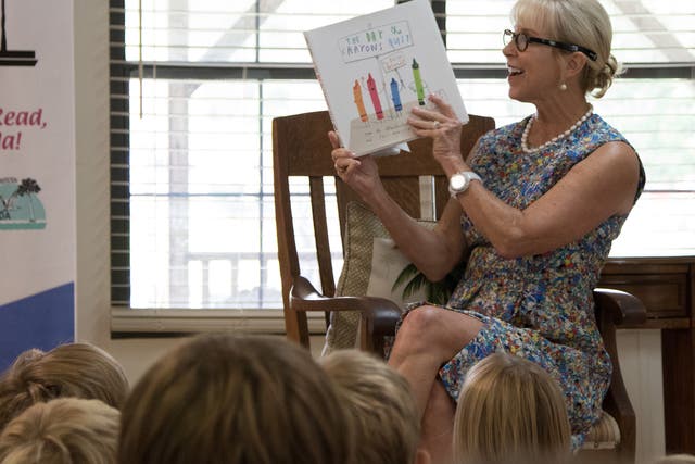 First Lady Ann Scott often visits schools to promote literacy