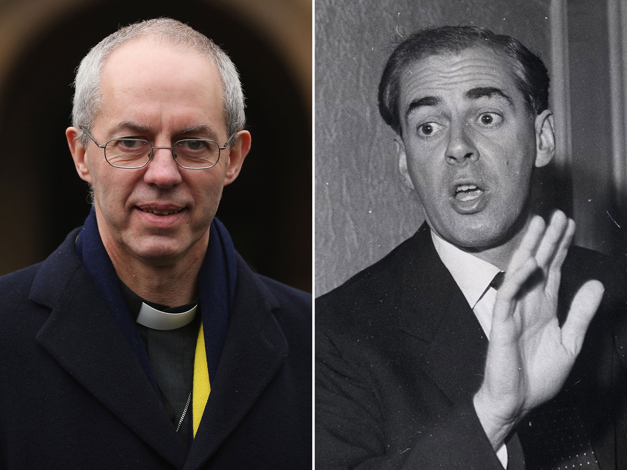Justin Welby and his biological father, Sir Anthony Montague Browne