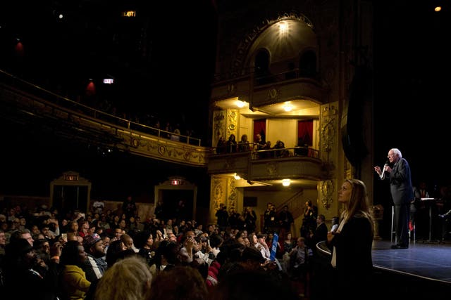 Mr Sanders held a so-called community conversation at the theatre