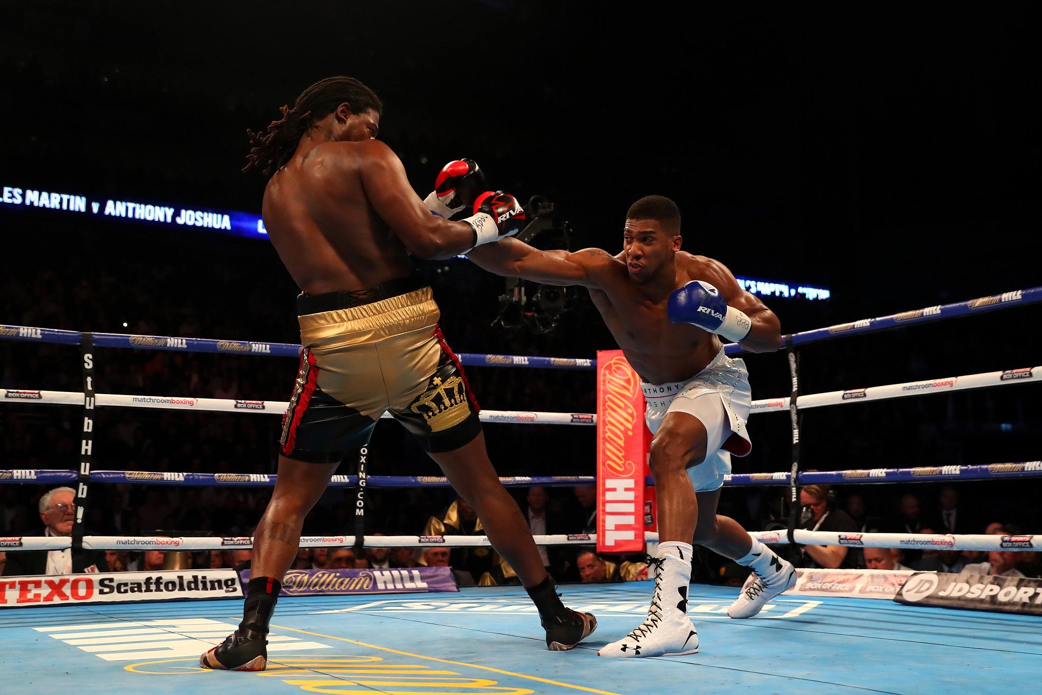 &#13;
Anthony Joshua defeated Charles Martin to win the IBF world heavyweight title (Getty)&#13;