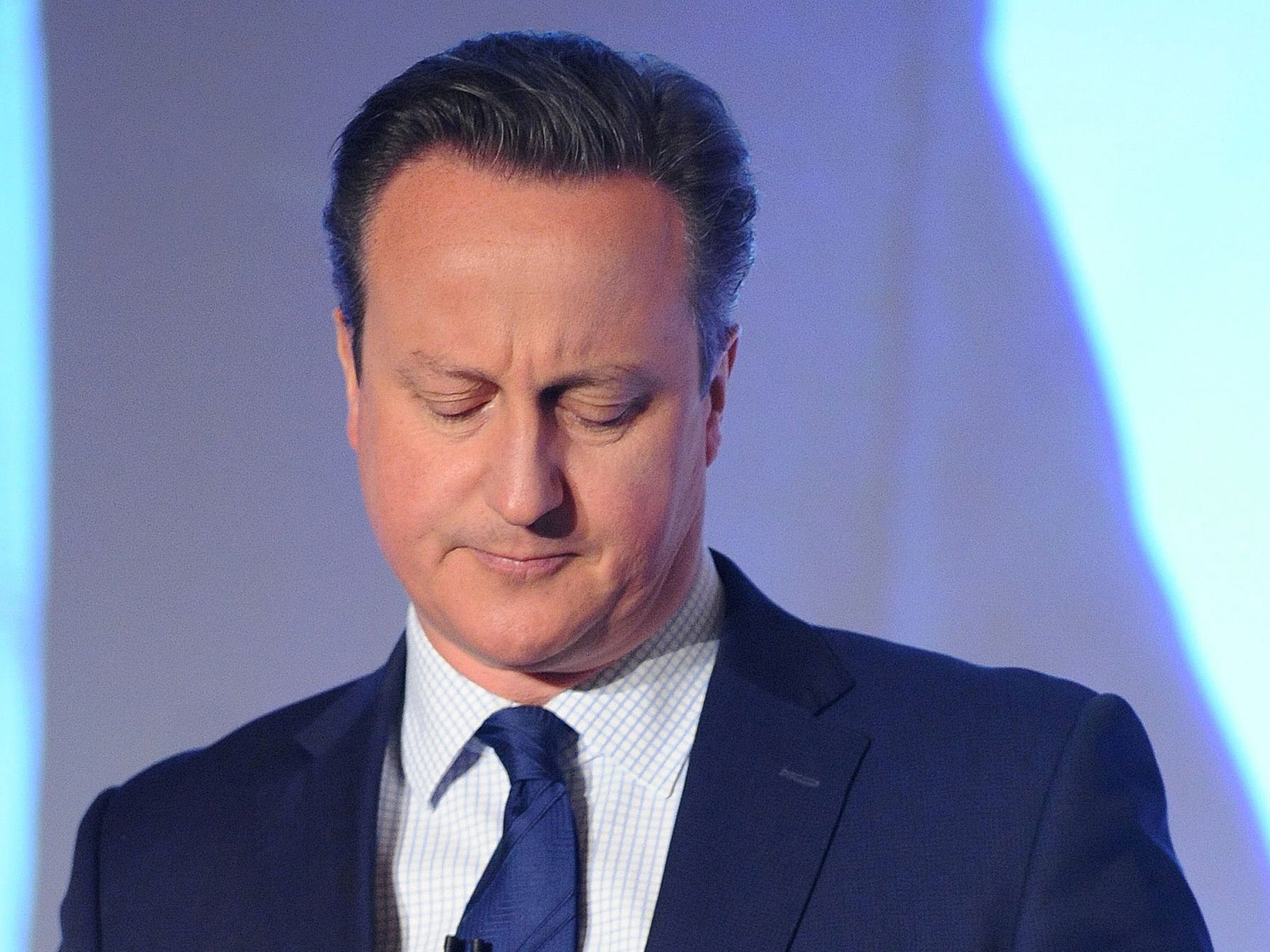 David Cameron addresses delegates during the Conservative party Spring Forum