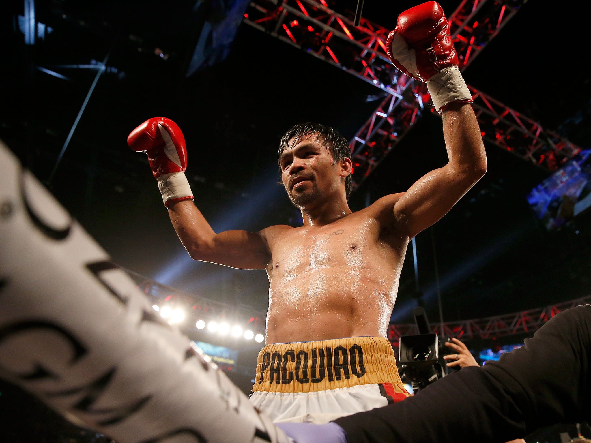 Manny Pacquiao after beating Timothy Bradley