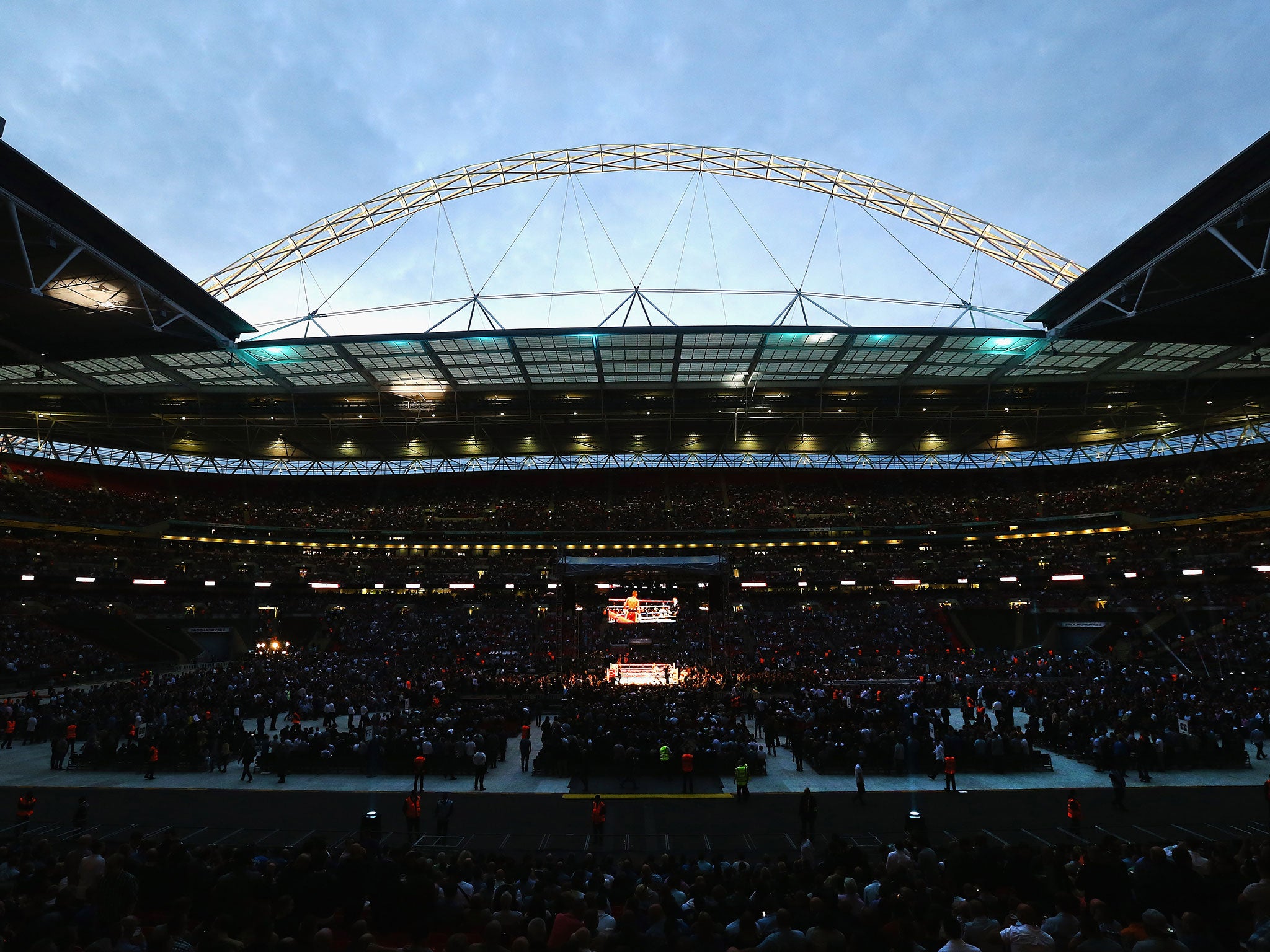 A view of Wembley when it last staged boxing
