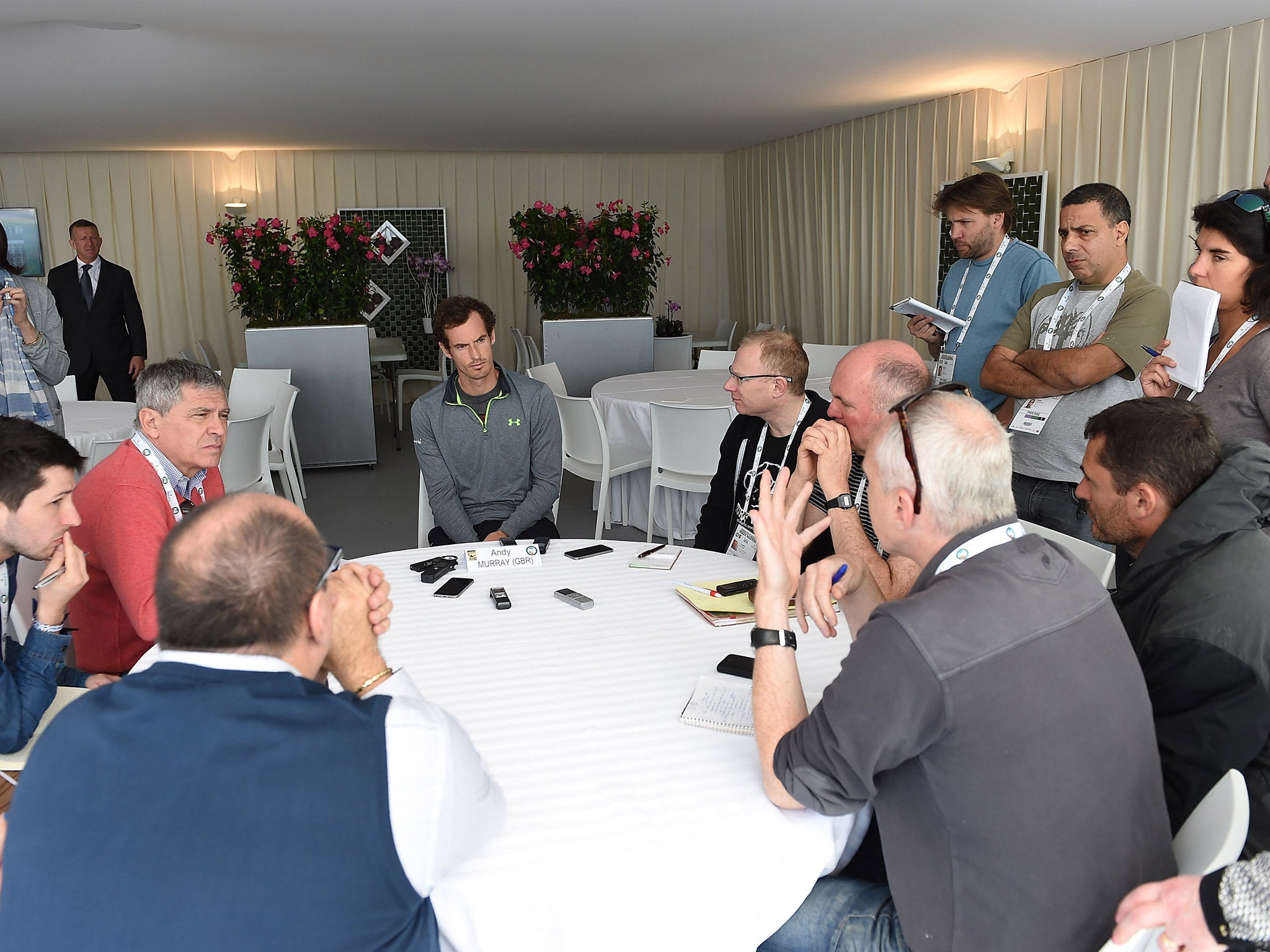 Andy Murray speaks to journalists ahead of the Monte Carlo Masters