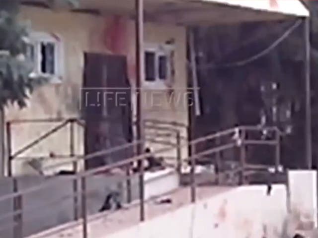 Video was posted online purporting to show the site of the blasts