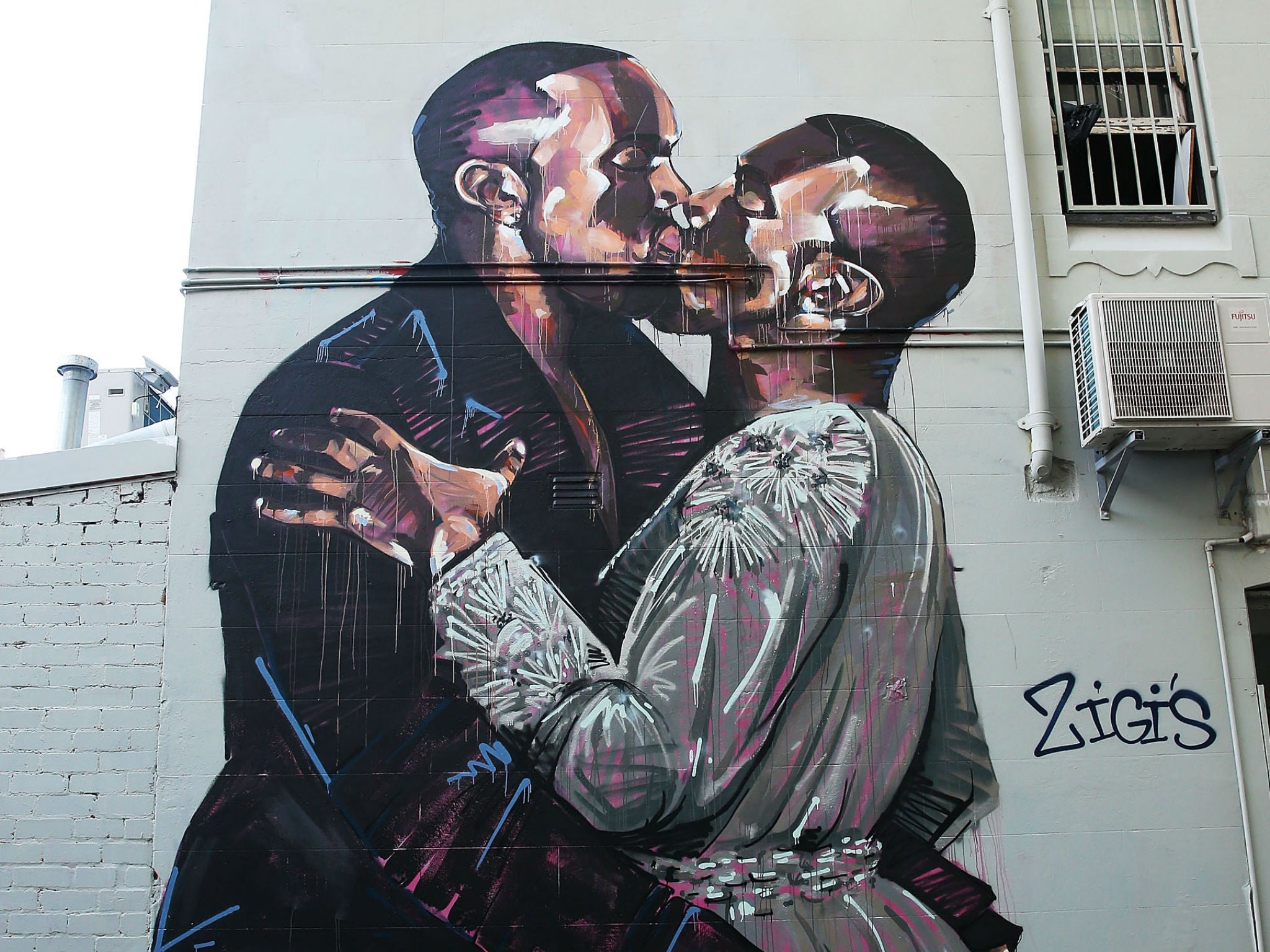 Scott Marsh's 'Kanye Loves Kanye' mural in Sydney before he painted over it
