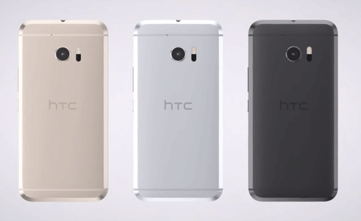This screenshot from a leaked promotional video shows off the HTC 10's design and range of colours
