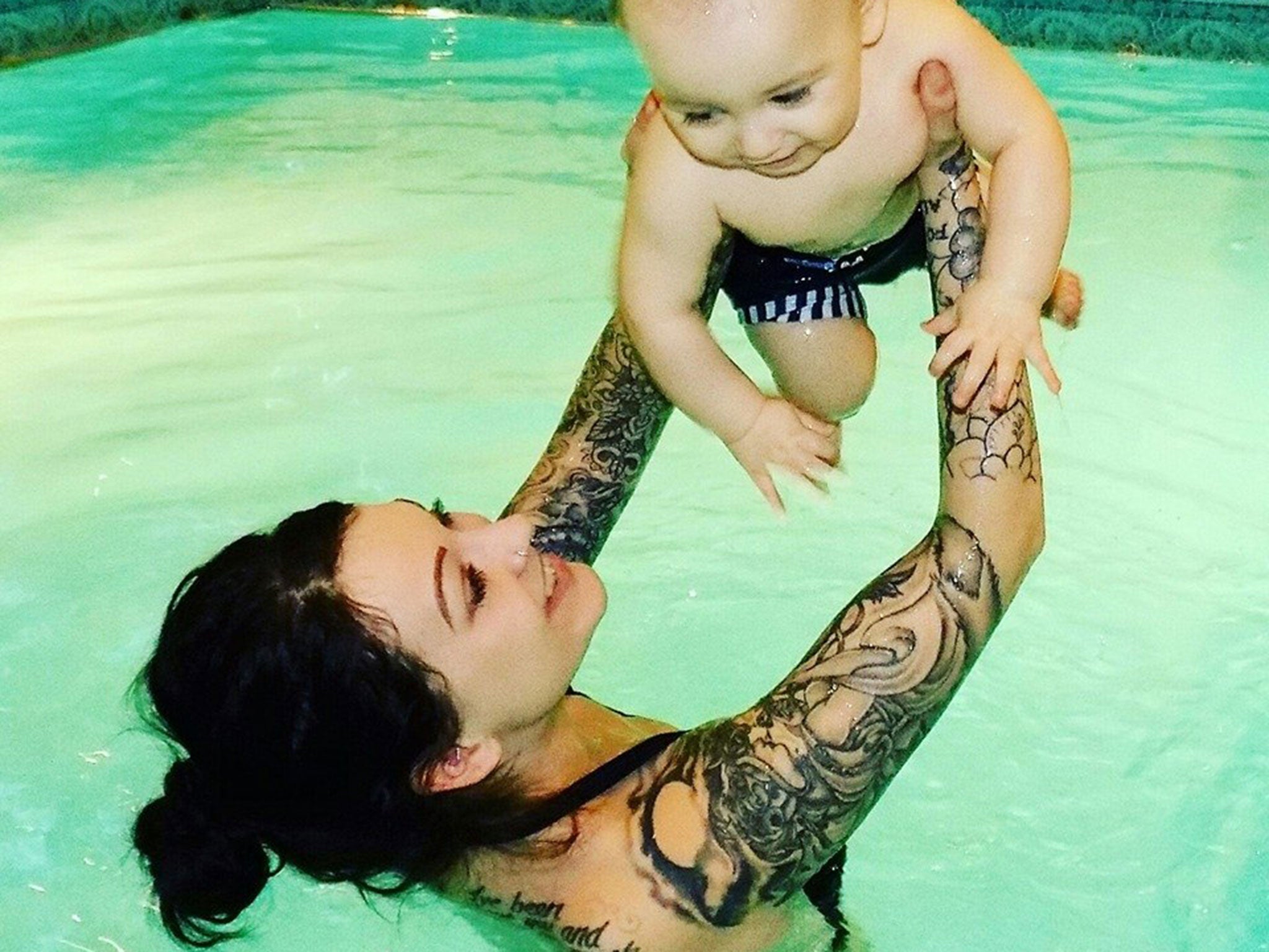 Ronja Wiedenbeck with her baby boy Rio