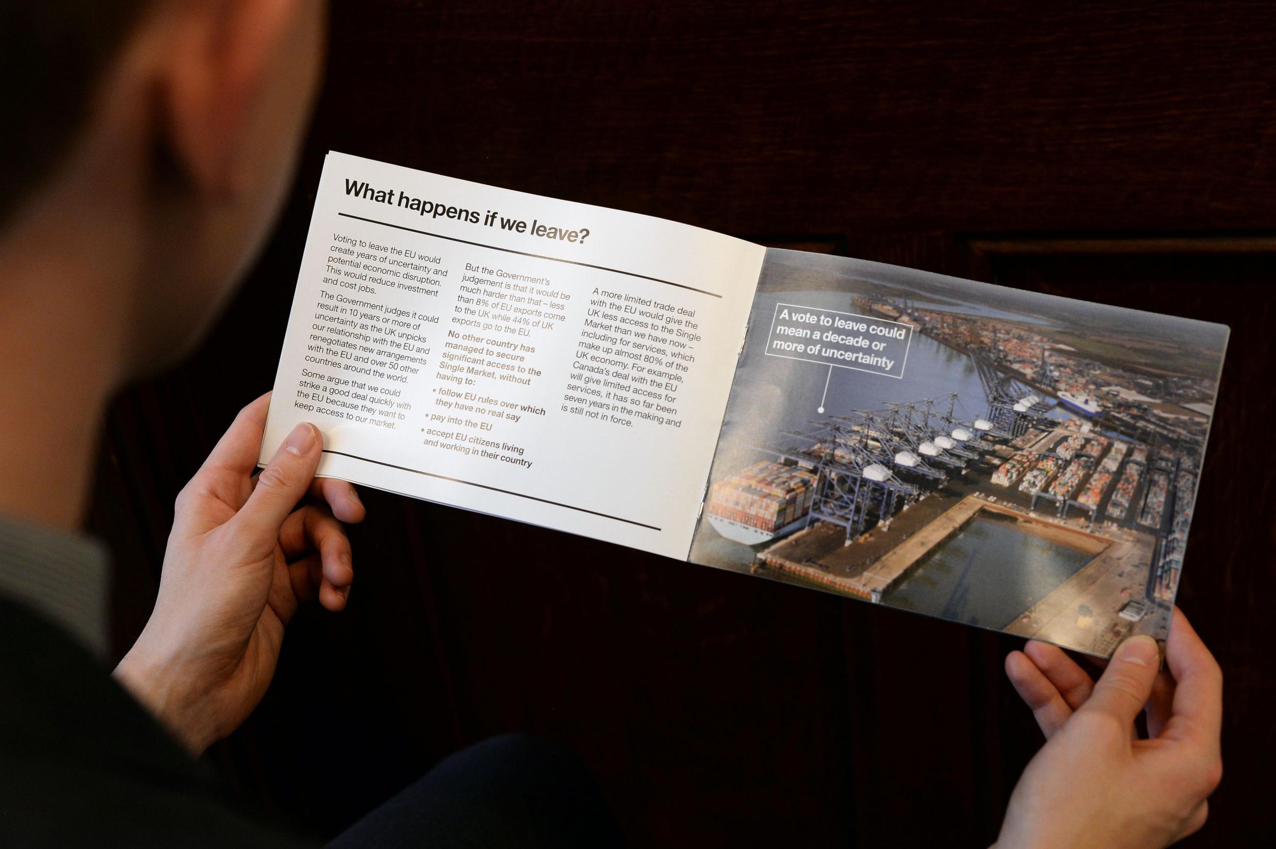 Mike Page's aerial photo of the Port of Felixstowe, in Suffolk, which features in the UK Government's leaflet about the EU referendum without his permission