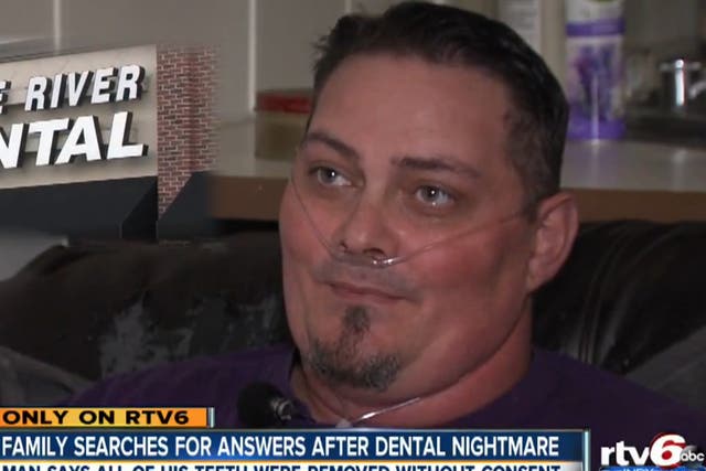 Donny Grigsby woke to find all of his teeth had been removed
