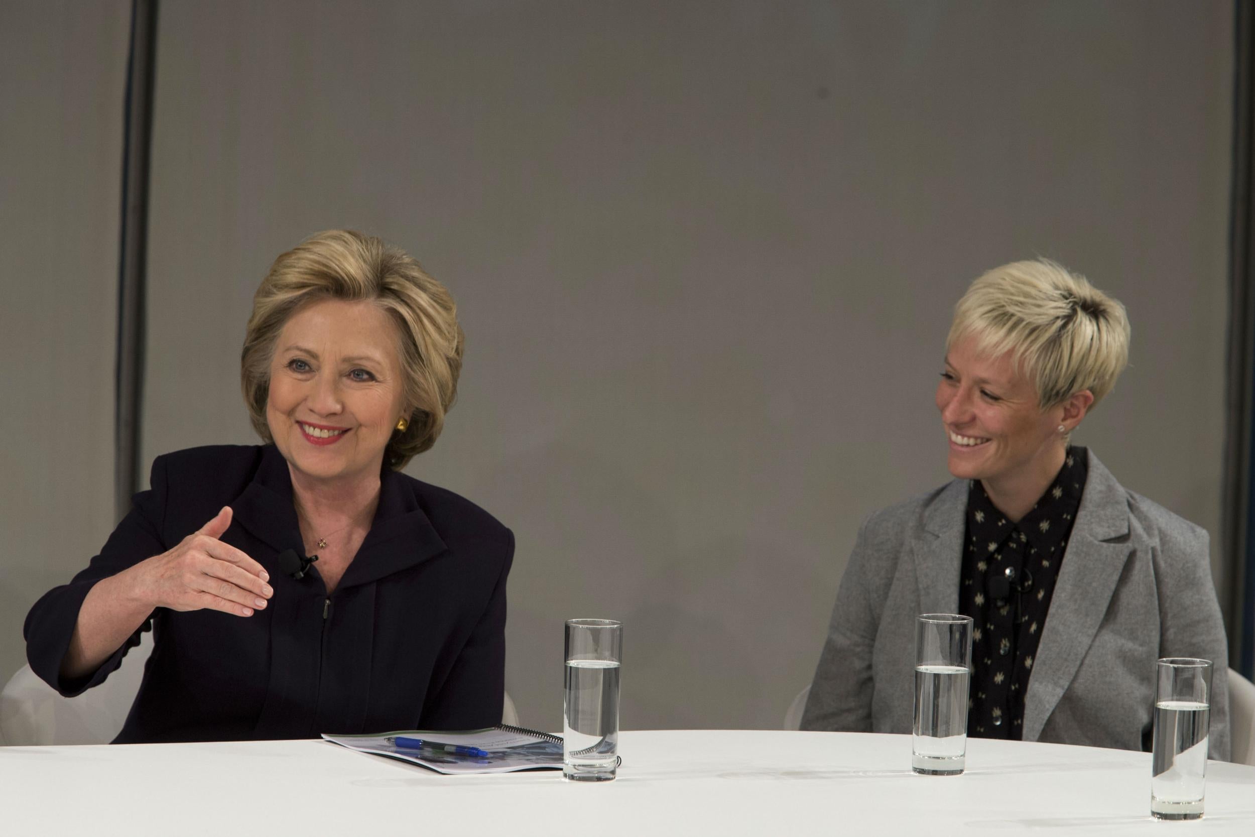 Hillary Clinton and athlete Megan Rapinoe discuss the gender pay gap