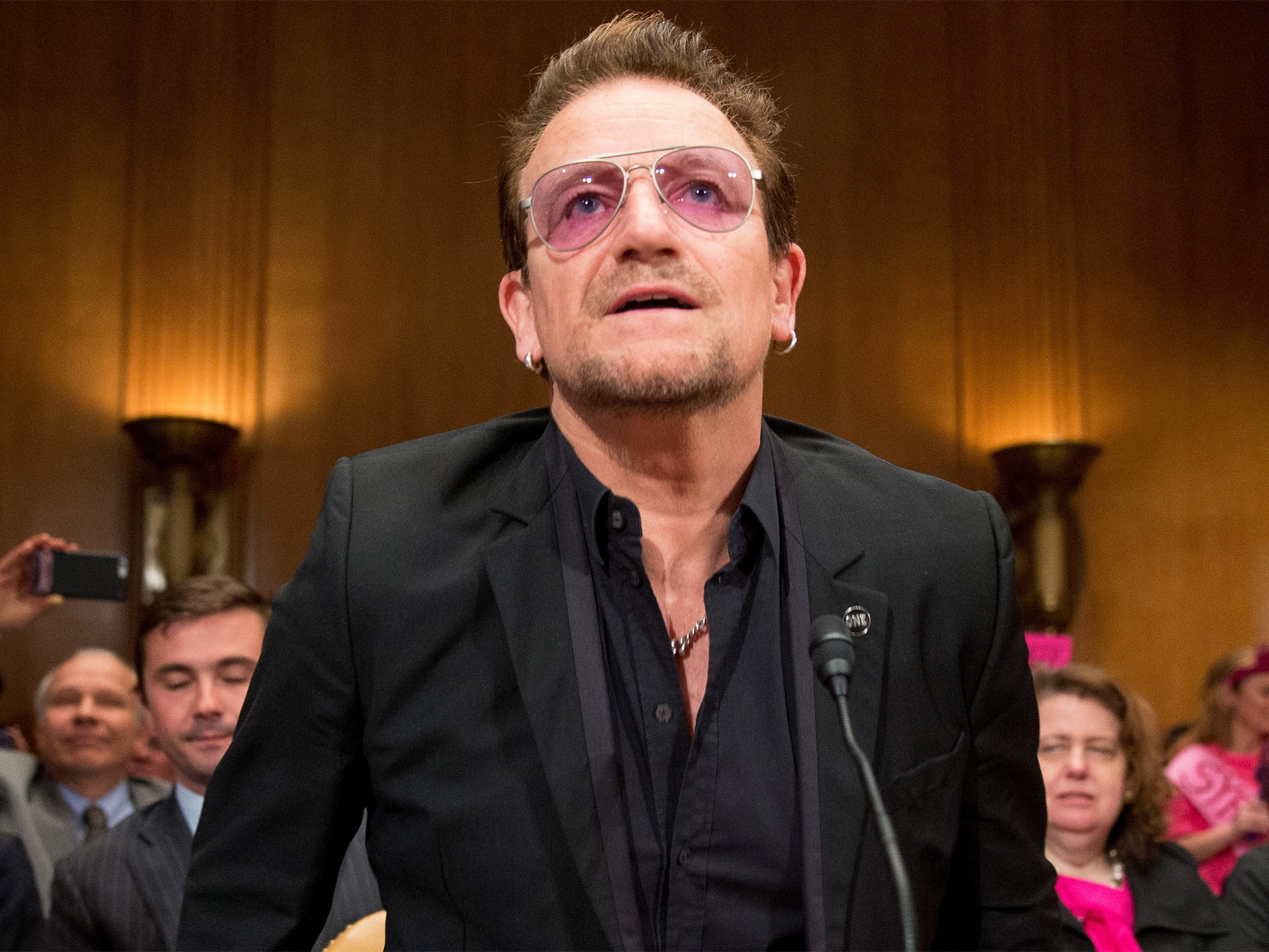 Bono is to testify on the 'causes and consequences of violent extremists, and the role of foreign assistance'