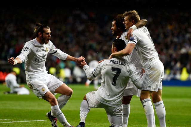 Cristiano Ronaldo celebrates his second goal