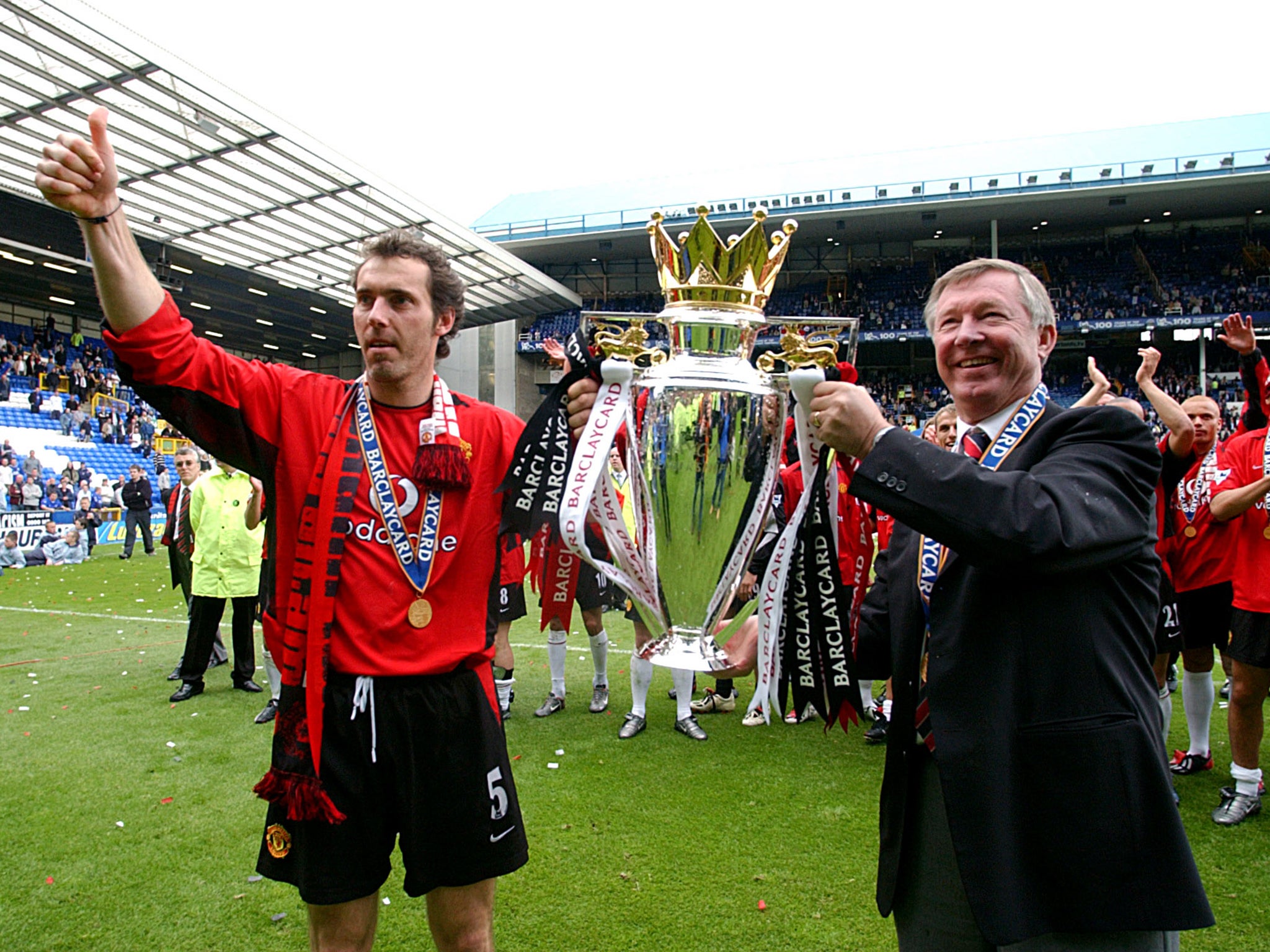 Blanc was a favourite of Sir Alex Ferguson's during his two-year spell at Manchester United (Getty )