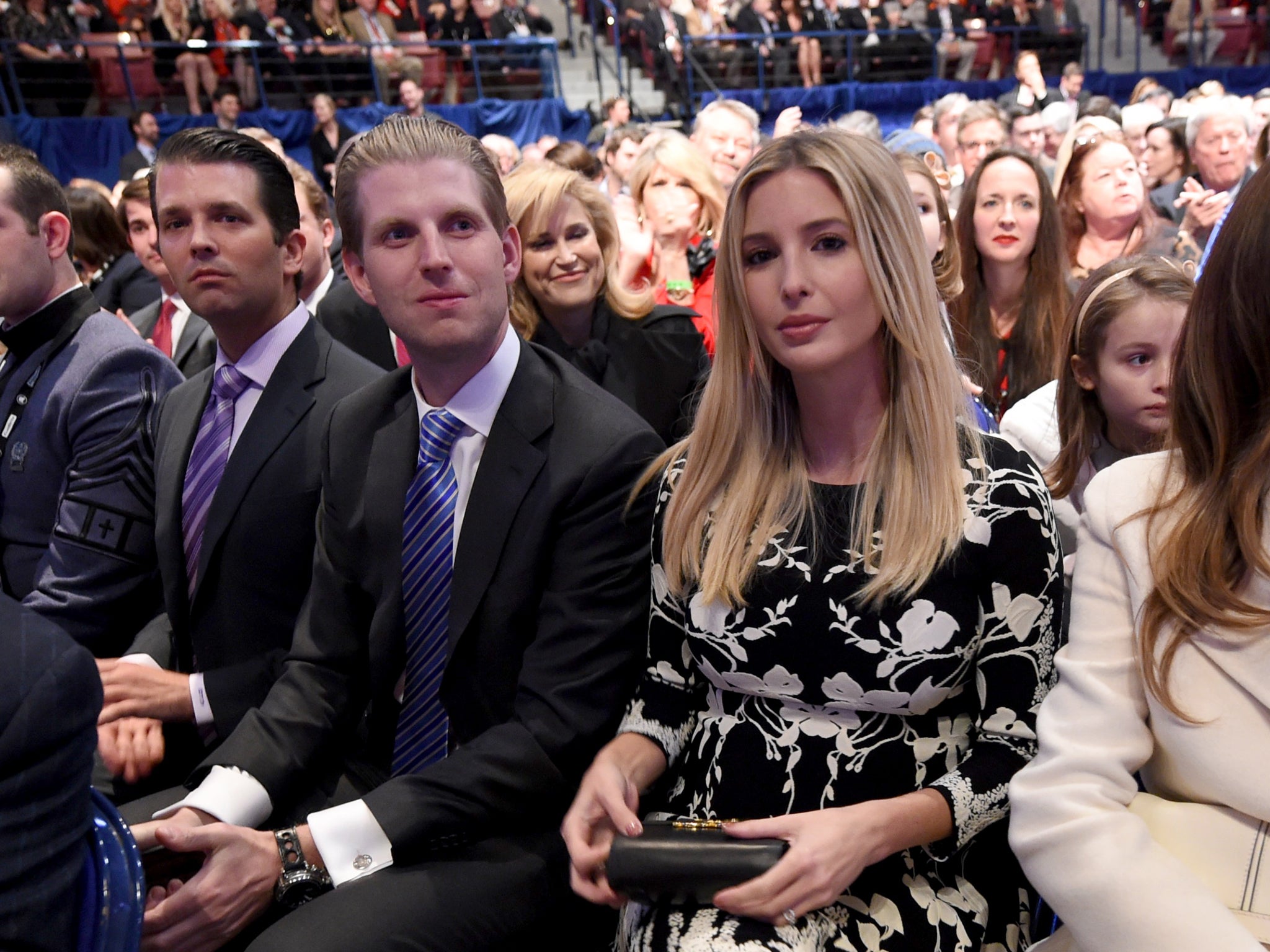 Ivanka Trump and Eric Trump attending a GOP presidential debate Timothy A Clary/Getty