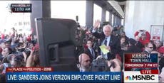 Bernie Sanders joins striking Verizon workers