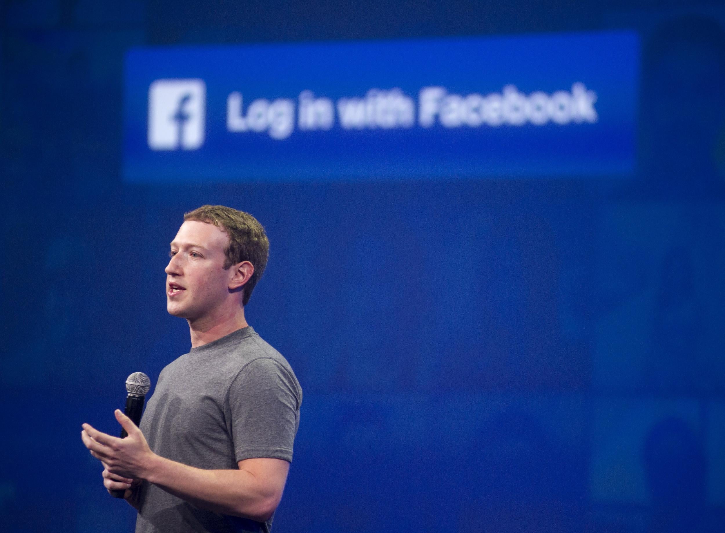 Mark Zuckerberg speaks at the F8 conference in 2015