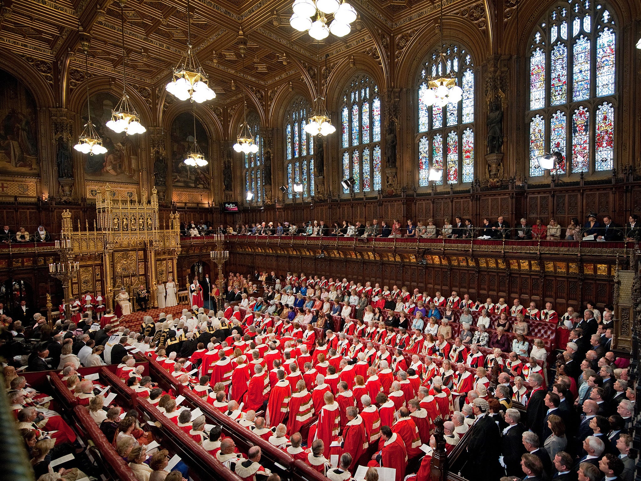 A general view of the House of Lords during the State Opening of Parliament