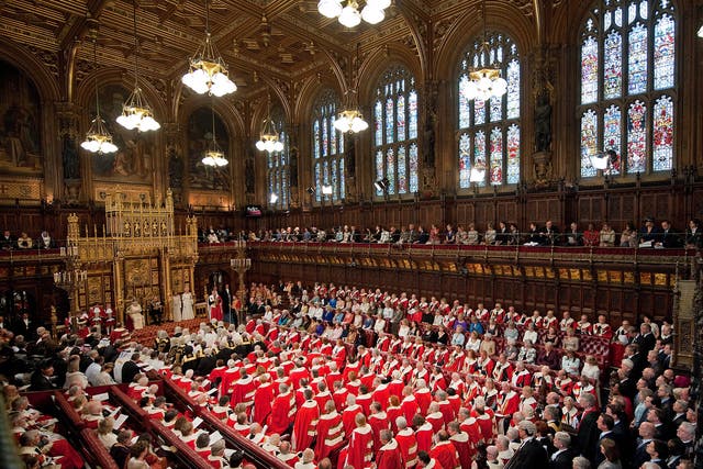 A general view of the House of Lords during the State Opening of Parliament on 25 May, 2010