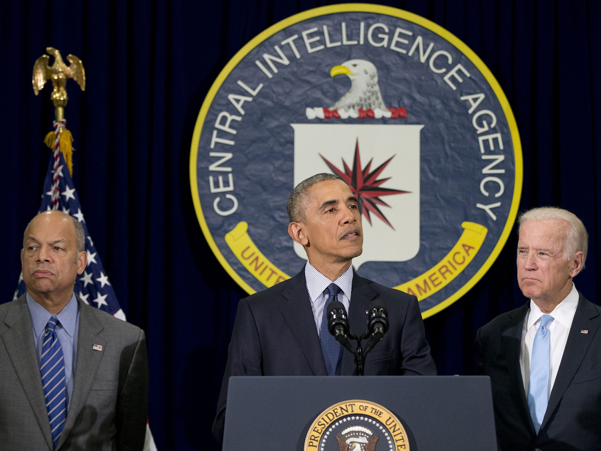 President Barack Obama speaks at the CIA Headquarters in Langley, Va