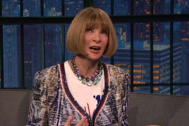 Vogue editor Anna Wintour on Late Night with Seth Meyers