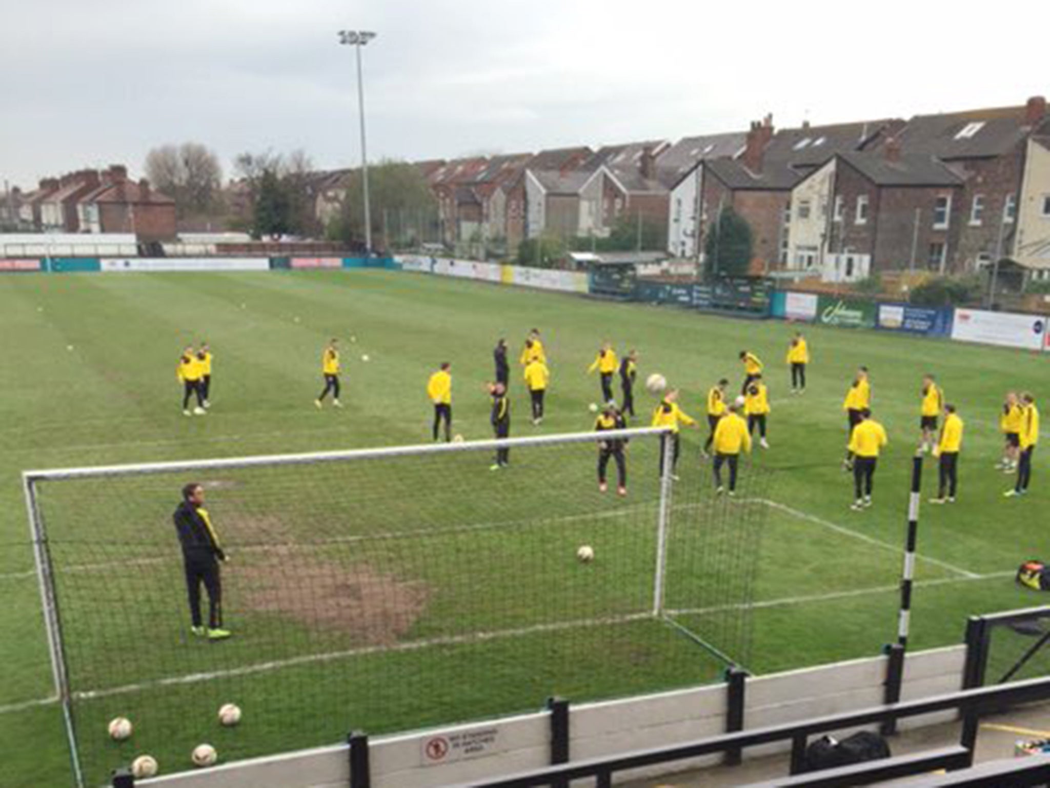 Dortmund's players are put through their paces at the Arriva Stadium