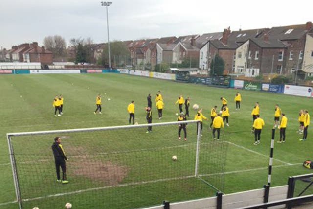 Dortmund's players are put through their paces at the Arriva Stadium