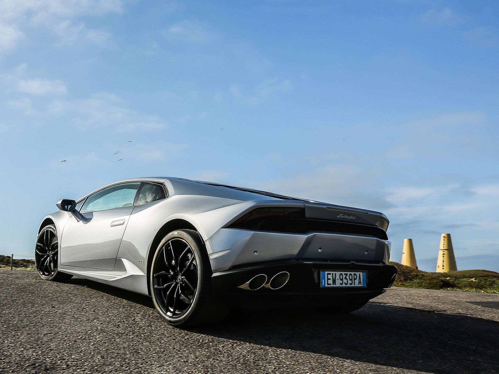 The Lamborghini Huracan's stock exhaust system is a joy to behold