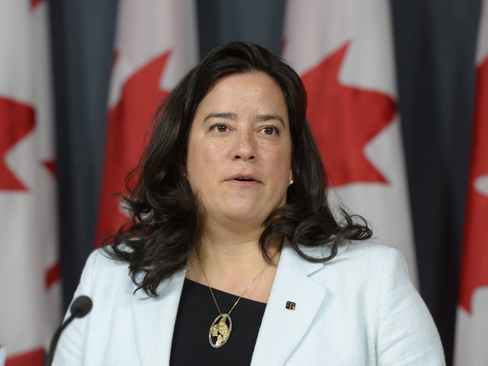 Canada's Justice Minister Jody Wilson-Raybould speaks at a news conference in Ottawa about introducing a new assisted suicide law that will only apply to Canadians and residents
