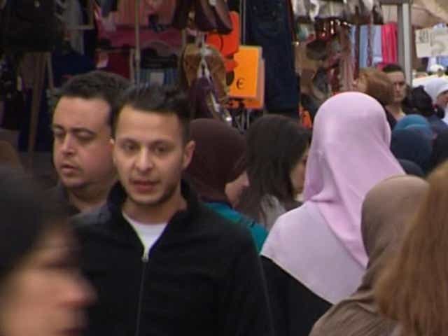  A still image from CCTV footage of Salah Abdeslam, second left, the only surviving suspect in the 2015 Paris attacks