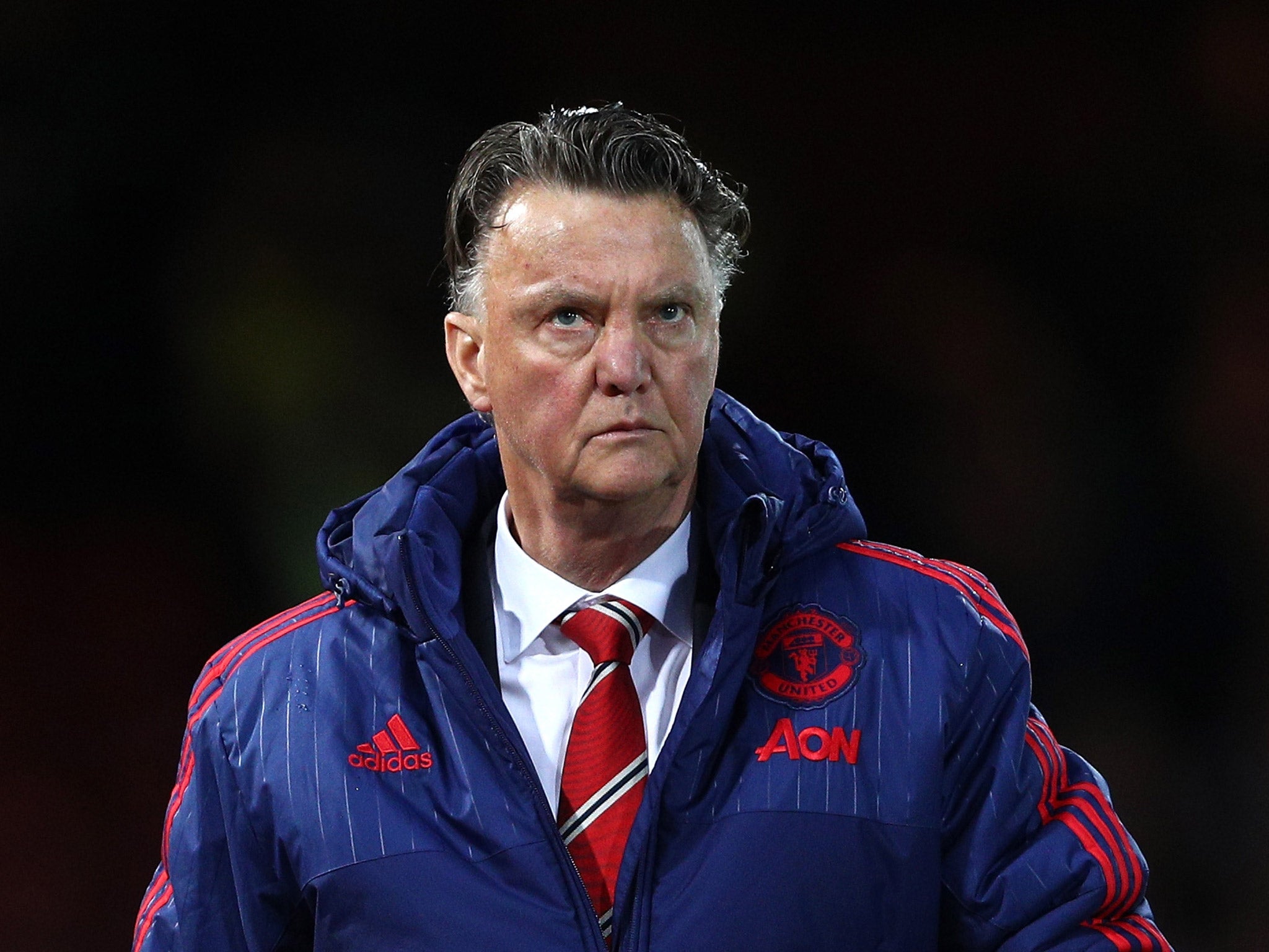 Manchester United manager Louis van Gaal reacts on the touchline