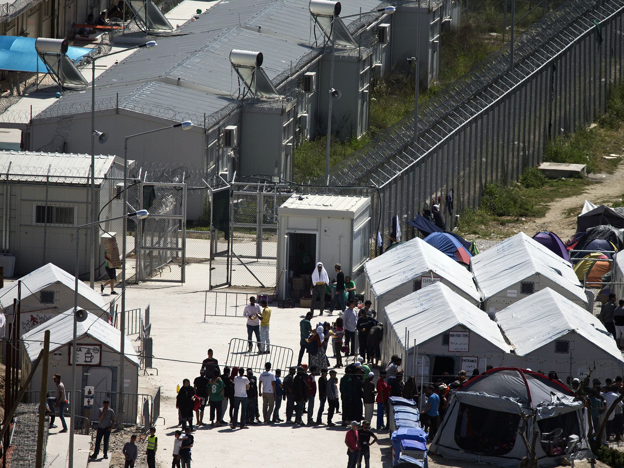 The Moria detention centre on Lesbos island, Greece, on 15 April 2016.