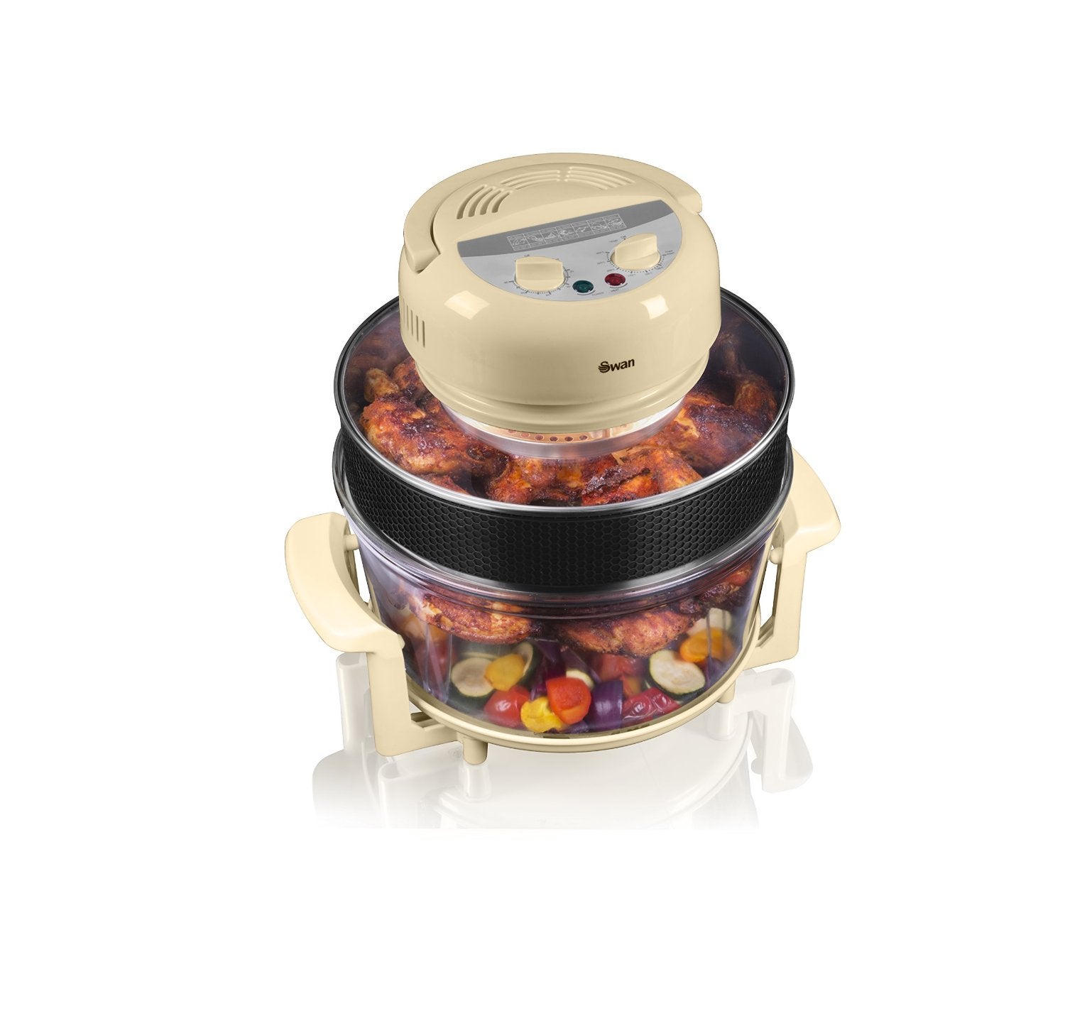 Swan has launched a halogen oven which promises faster cooking as well as energy saving and health benefits