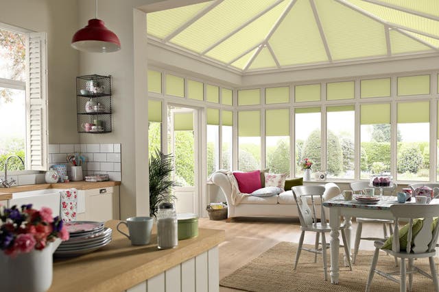 Duette blinds in a Thomas Sanderson conservatory