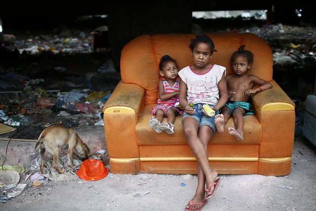 Children in Rio's Complexo da Mare slum. Brazil is facing its worst economic crisis since the 1930s