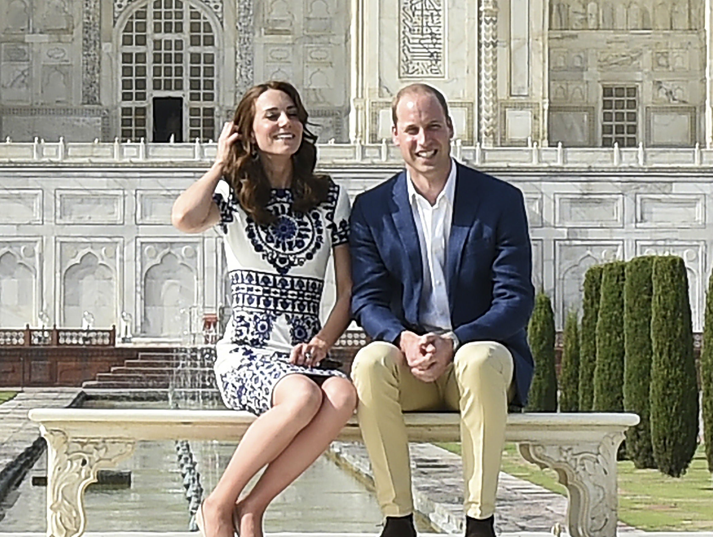 The Duke and Duchess of Cambridge sat on the same bench where Princess Diana had posed in 1992