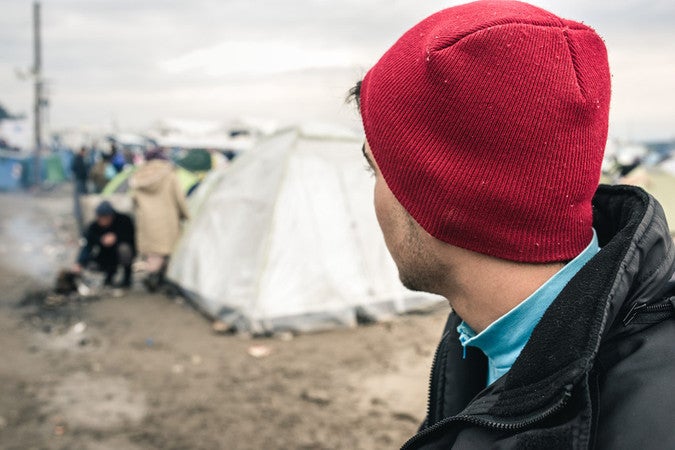 Salim*, 17, made the journey to Europe alone and has been sleeping outside in Lesbos due to the lack of safe shelter units for lone children Gabriele Casini, Save the Children